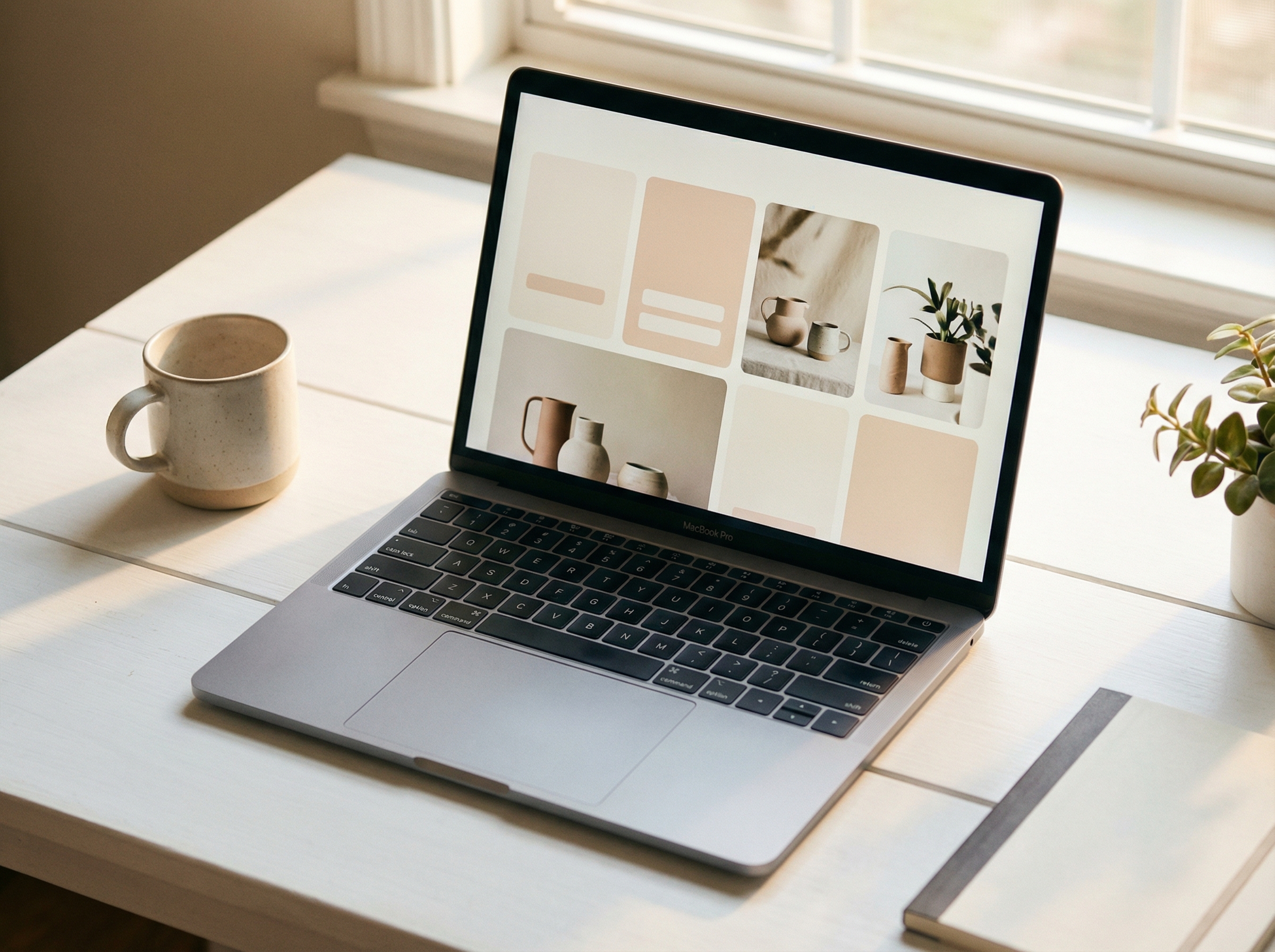 Modern website design on laptop